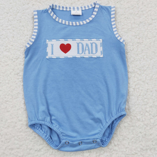 I Love DAD Embroidery Baby Romper