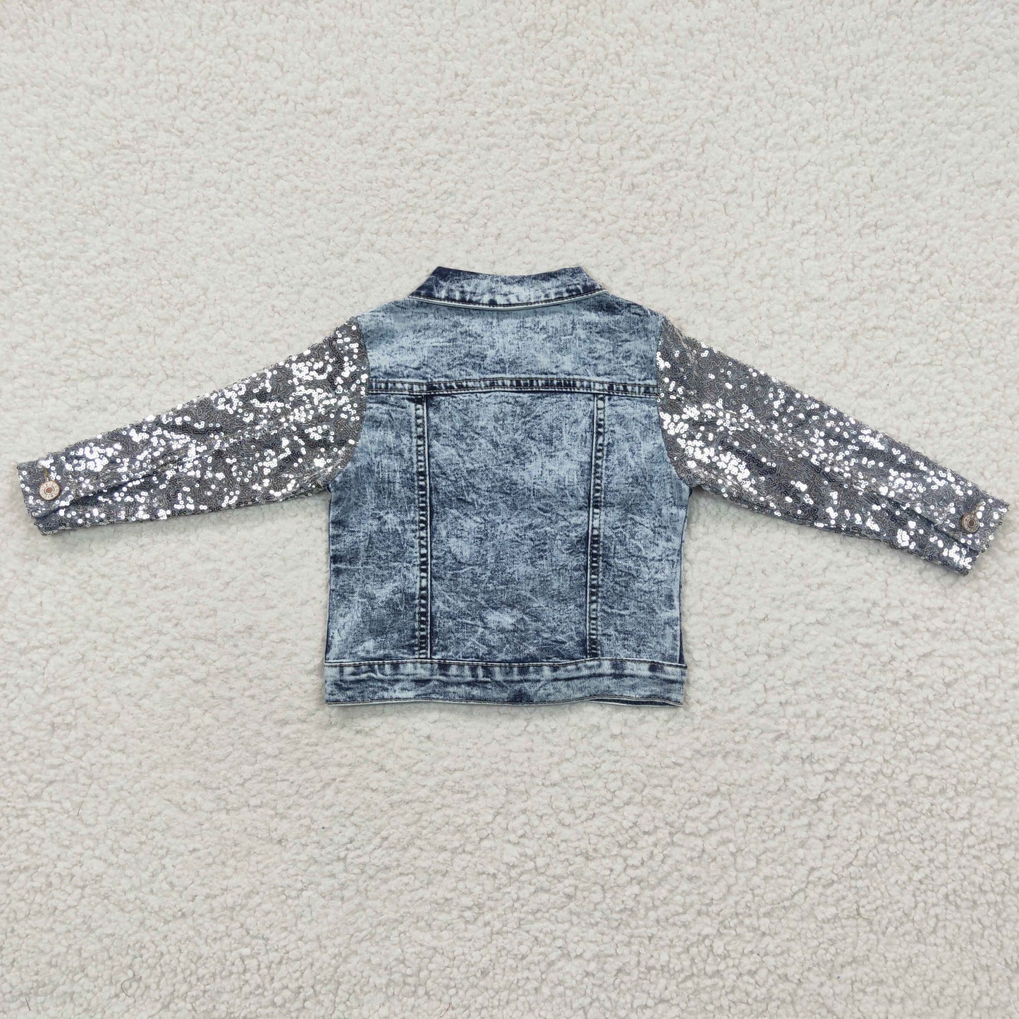 Sequins blue denim jacket