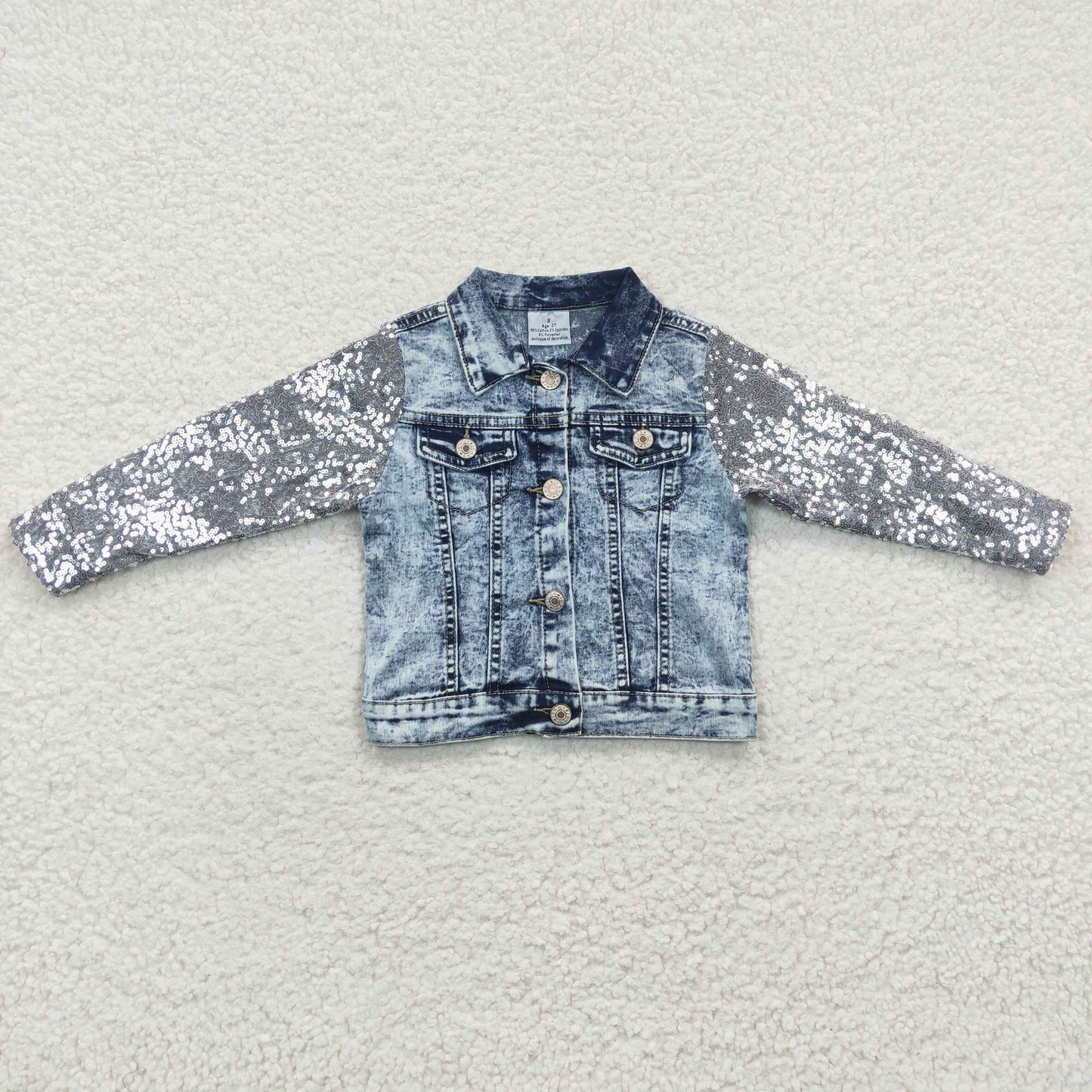 Sequins blue denim jacket