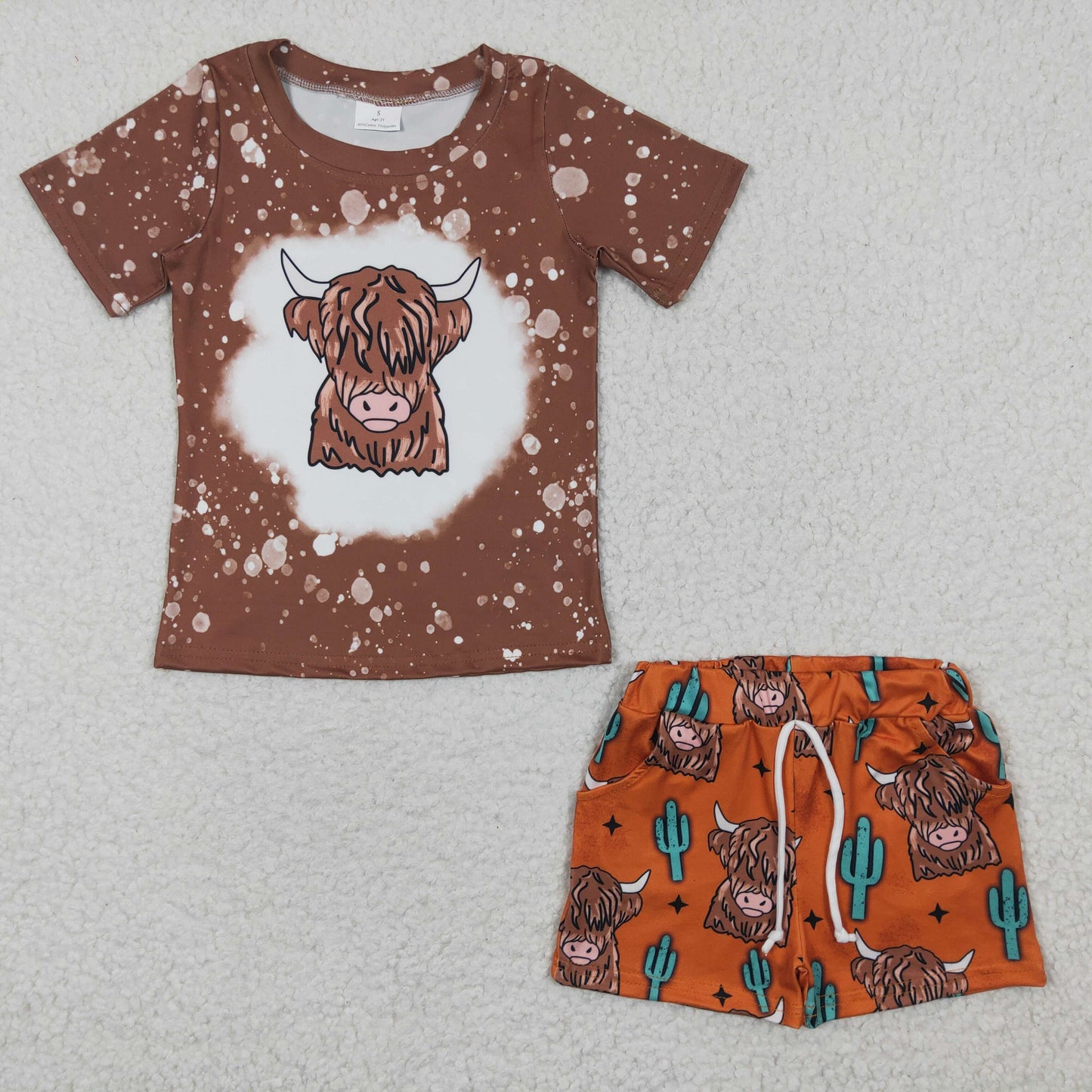 Brown Cow Short Summer Boy Set