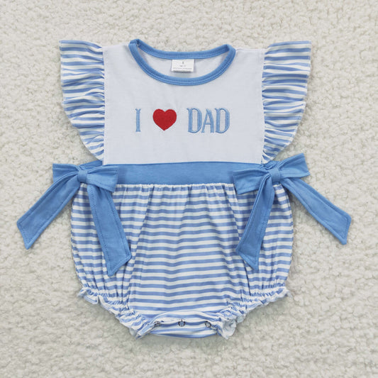 I Love DAD Embroidery Baby Romper