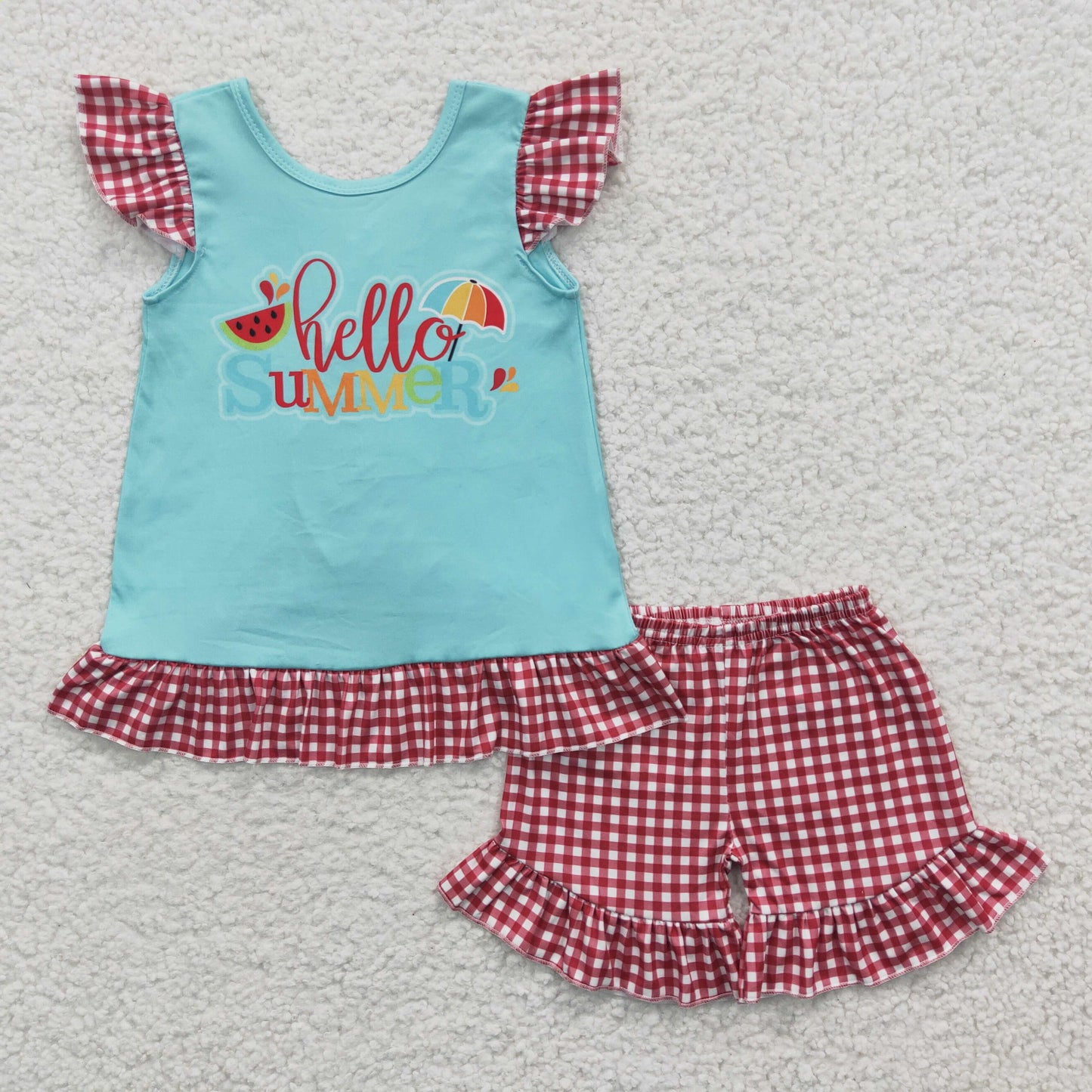 Blue Watermelon Summer Girls Set