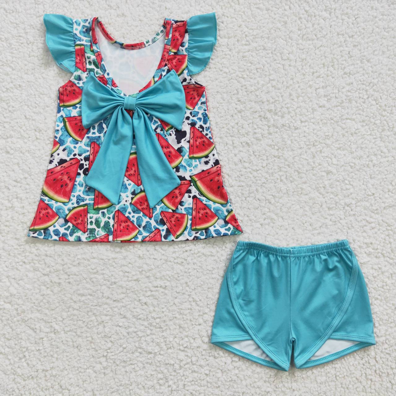 Blue Watermelon Summer Girls Set