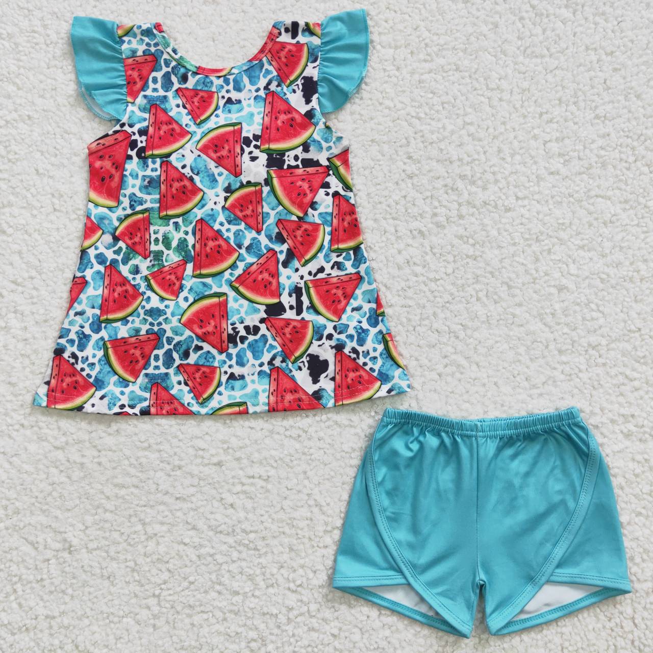 Blue Watermelon Summer Girls Set