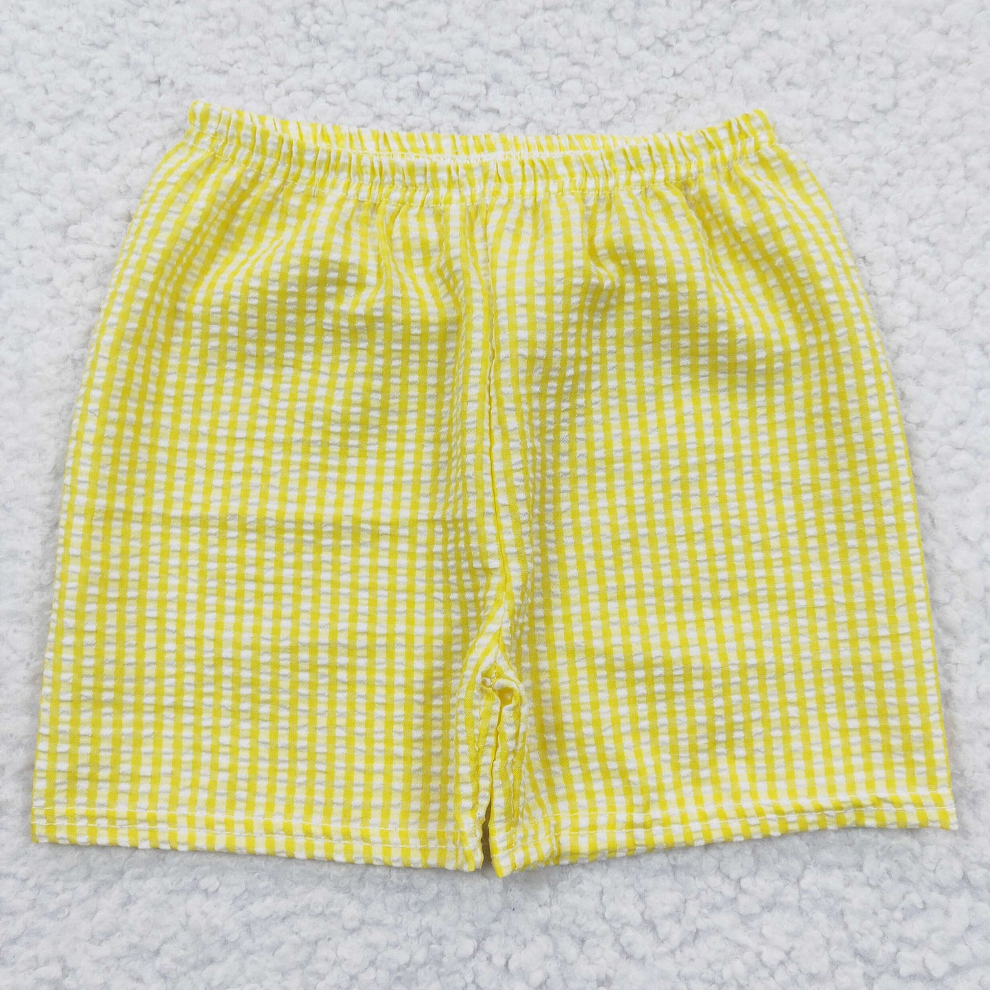 Yellow Seersucker Material Shorts