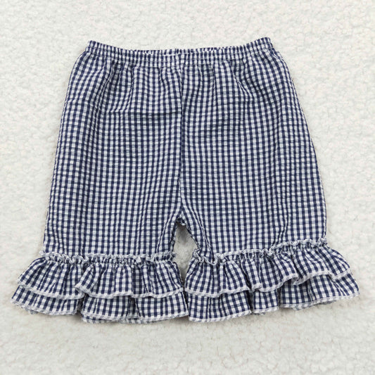 Black Seersucker Material Shorts