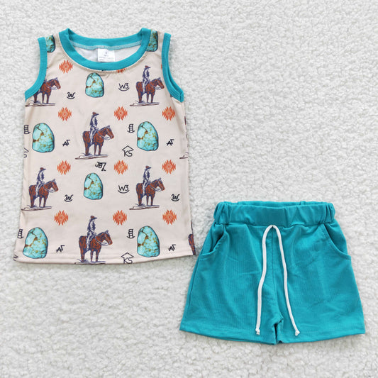Horse Short Summer Boy Set