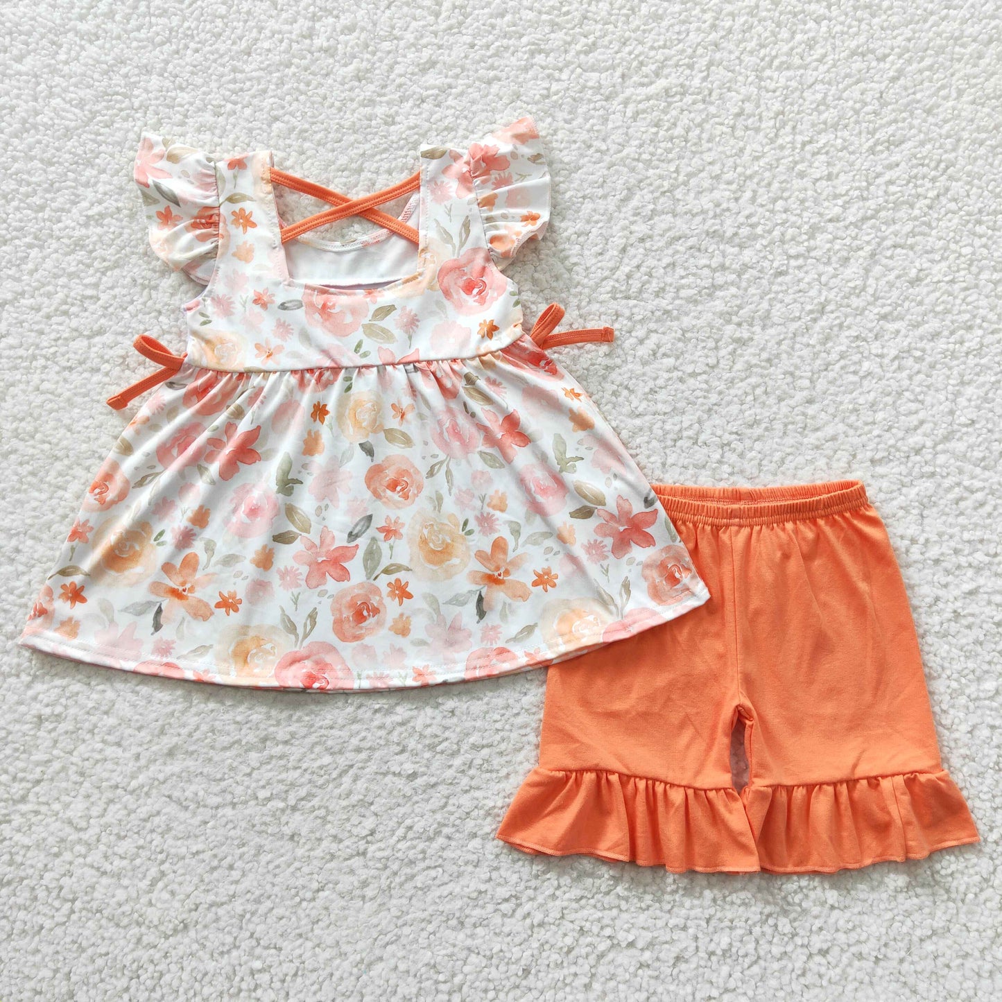 Orange Flowers Embroidery MAMA‘S Girls