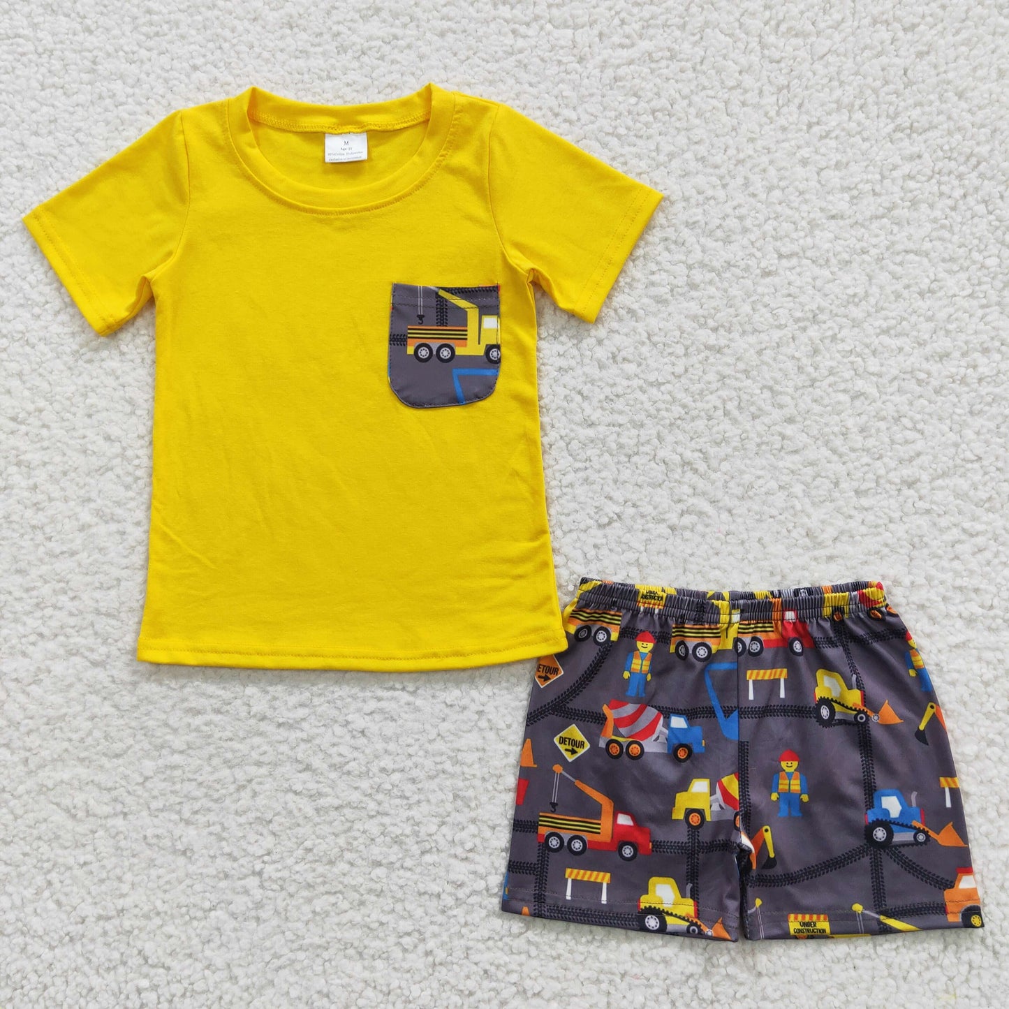 Yellow Cartoon Summer Boy Set