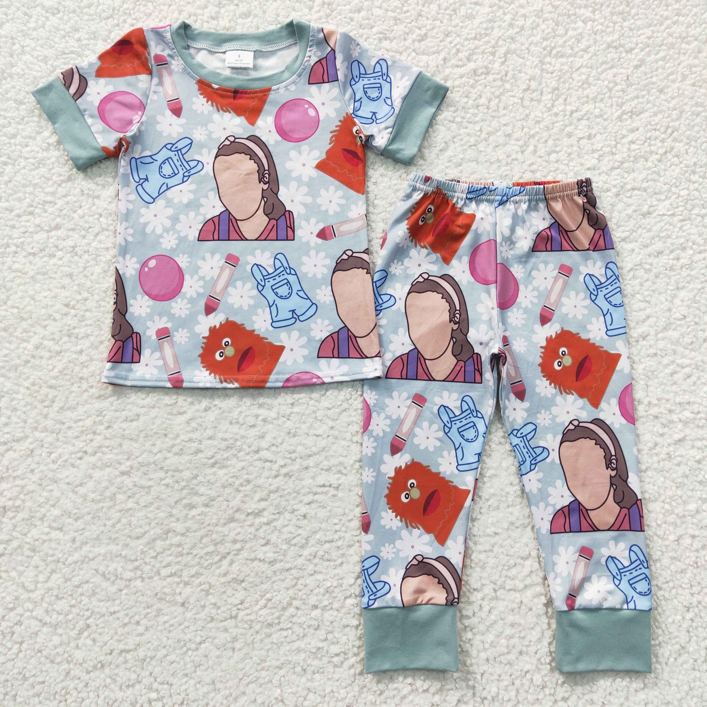 Blue Cartoon short pajamas