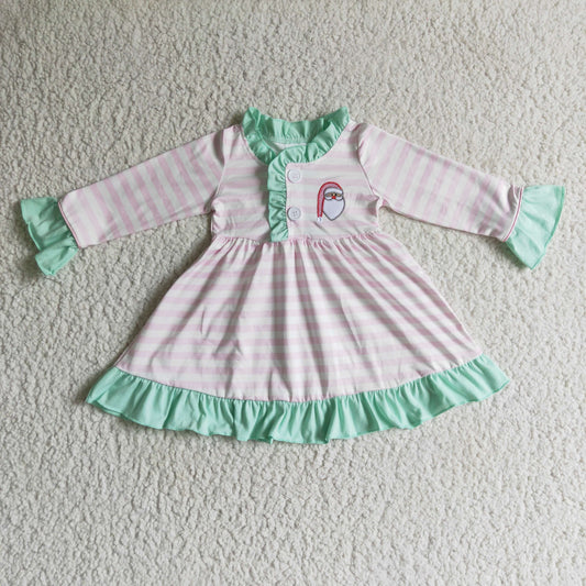 Christmas Embroidered Cotton Girls Dress