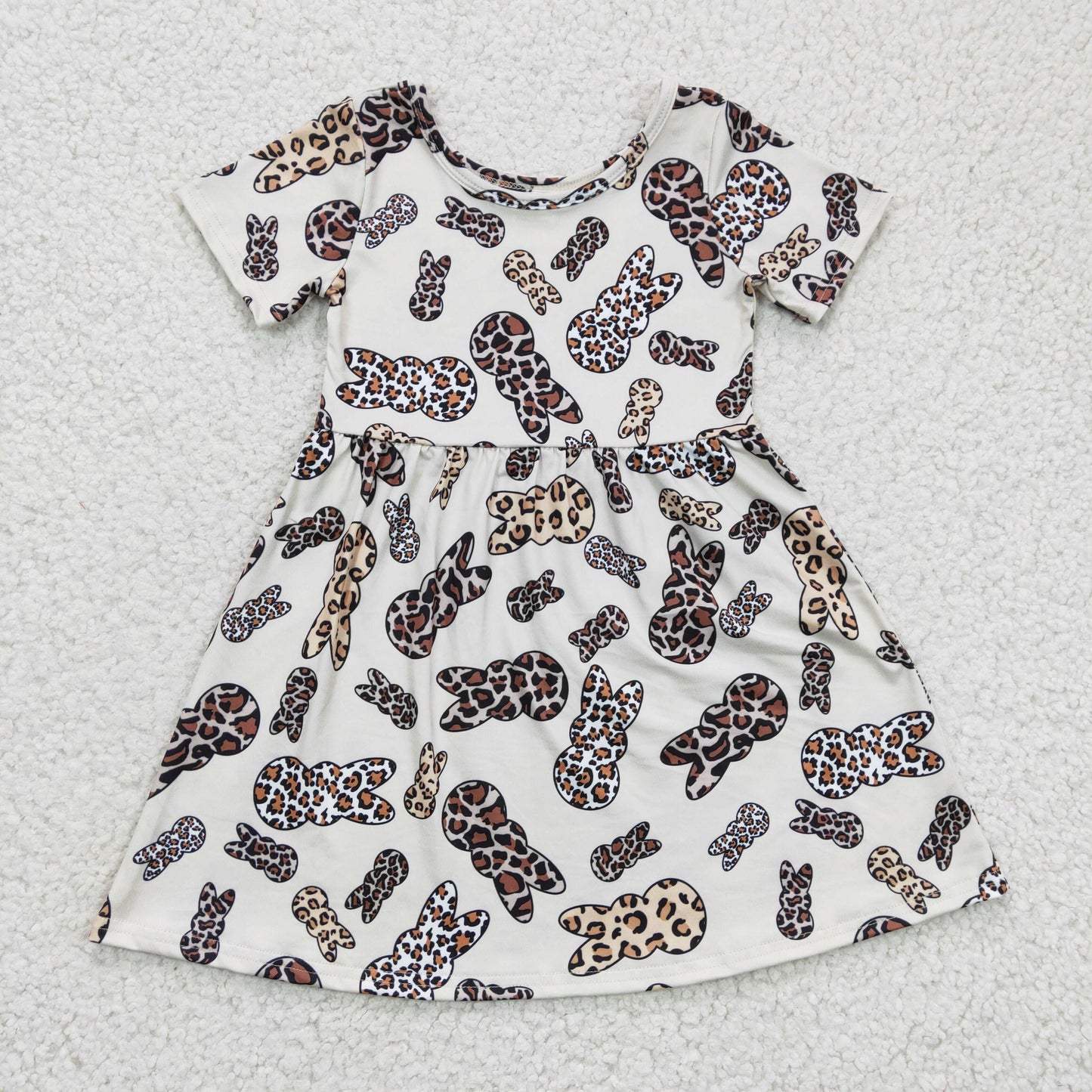 Easter Leopard Bunny Girls Dress