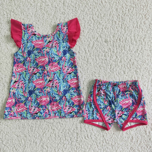 Purple With Bow Short Girls Summer Set