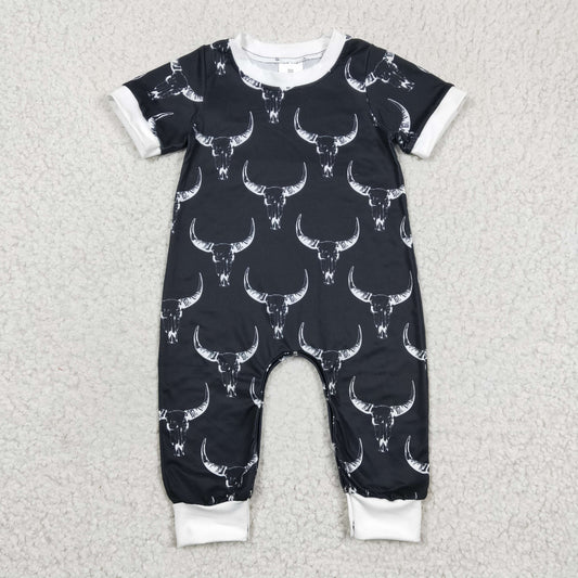 Cow Print Boy Romper