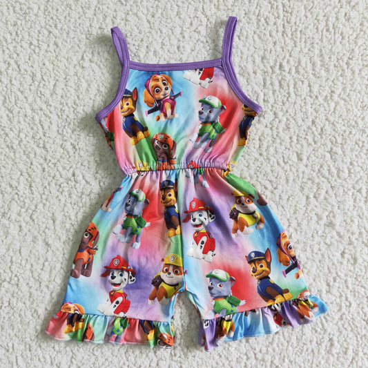 Purple Dog Cartoon Jumpsuit