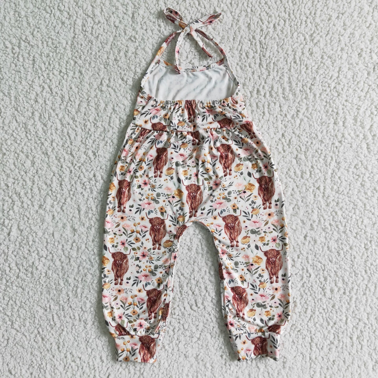 Flowers Cow Girls Jumpsuit