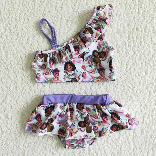 Cartoon 2pc girls summer Swimsuit