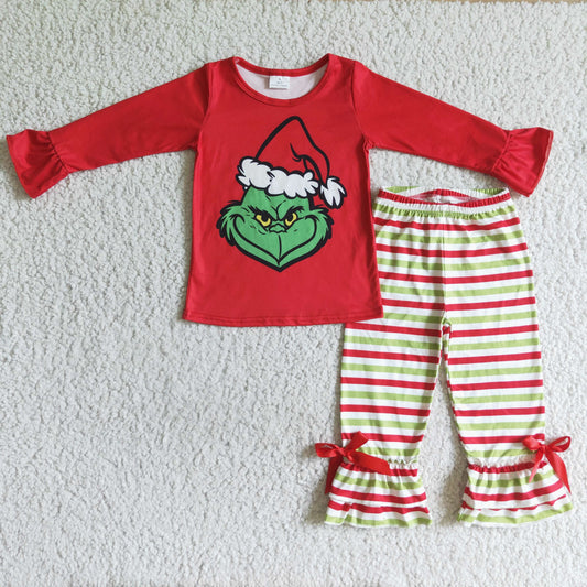 Christmas Red Cartoon Girls Outfits