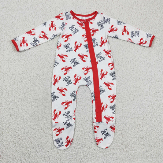 Red Lobster Baby Romper With zipper