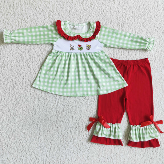 Christmas embroidery Cartoon Girls Long Sleeve