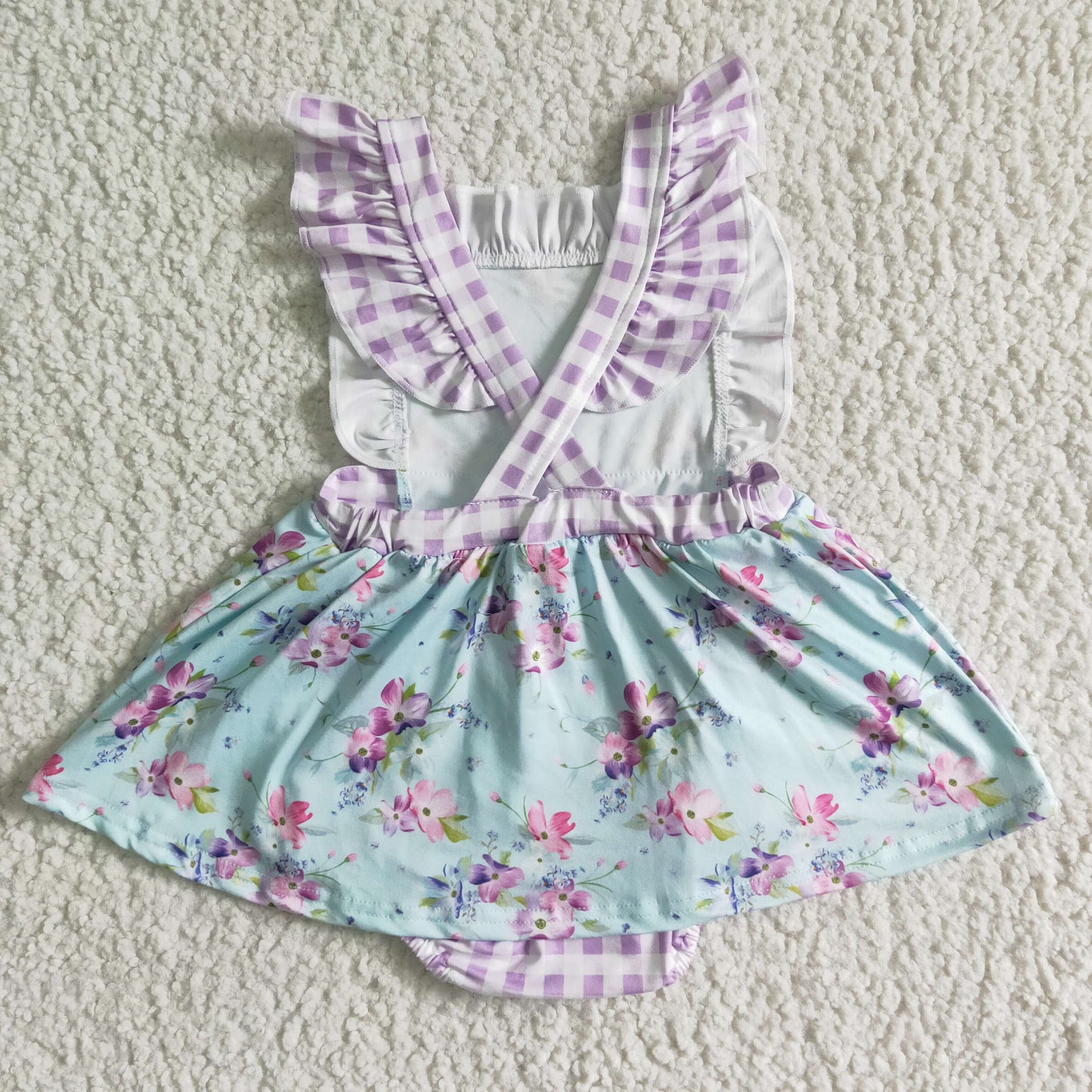 Purple FLower girls romper