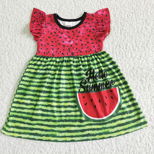 Red Watermelon ruffles dress