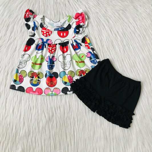 summer Red cartoon Boutique set