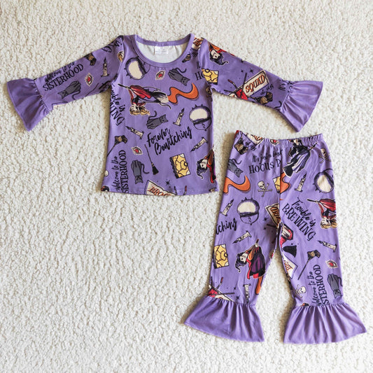 Halloween Purple Girls Pajamas