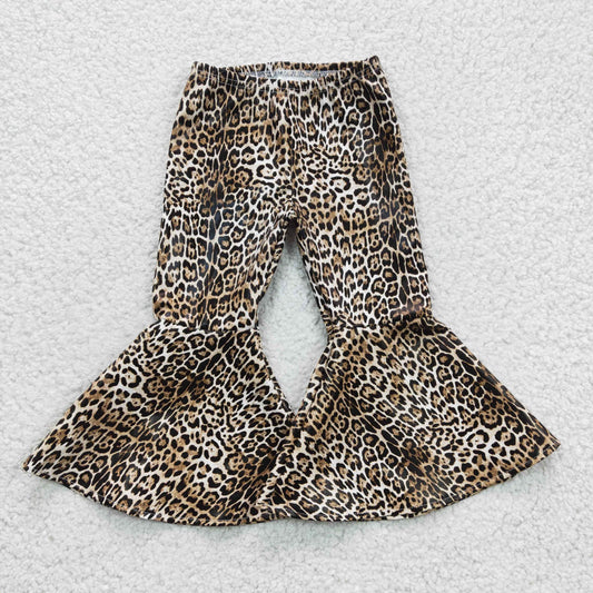 Leopard  leather Girls Bell Bottom