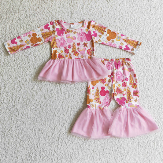 Pink Cartoon Castle Lace