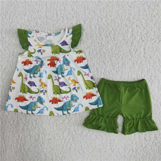 Summer Green Dinosaur Girl’s set