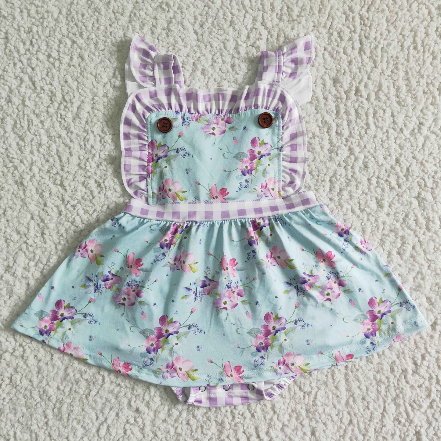 Purple FLower girls romper