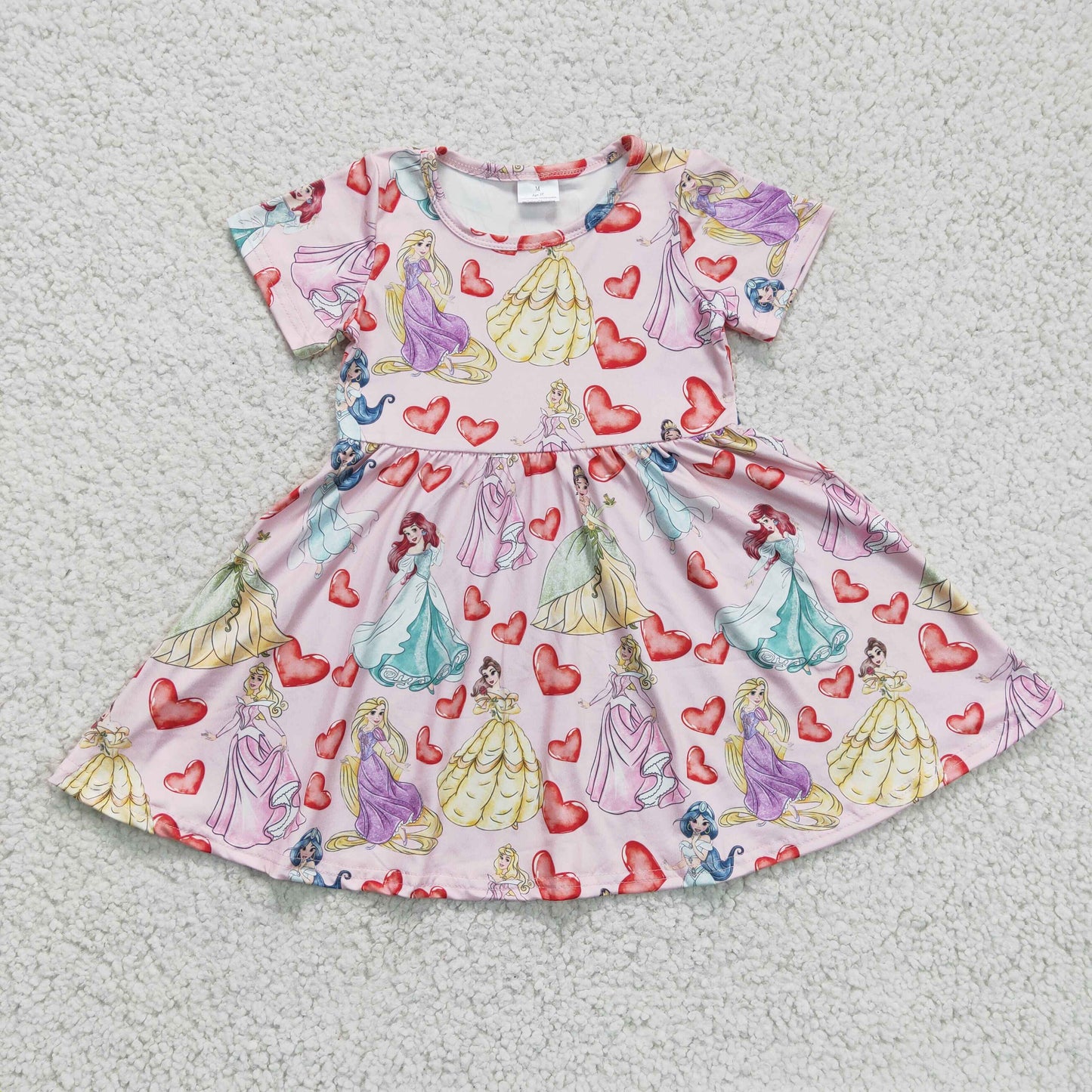 Valentine's Pink Cartoon Girls Dress